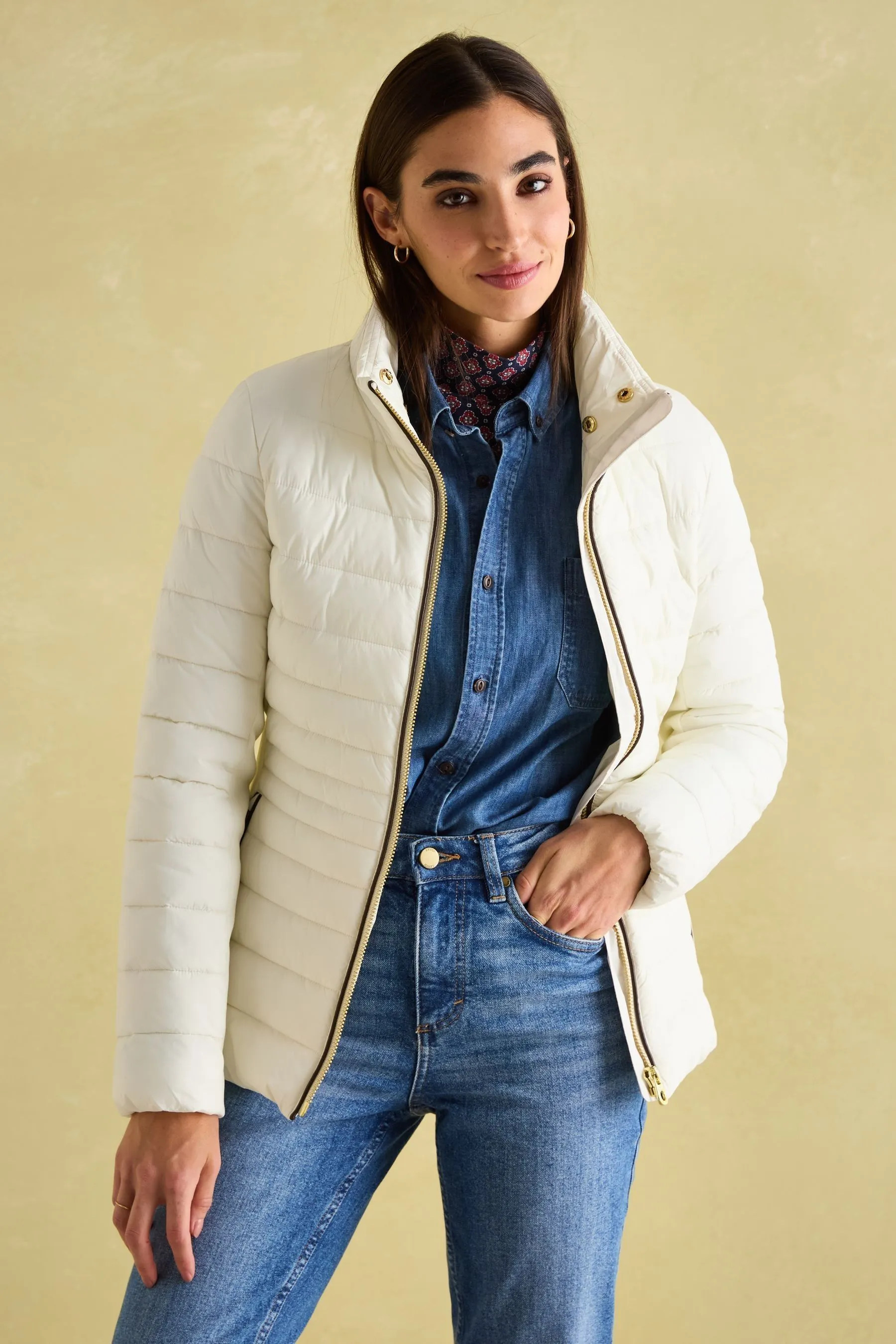 Joules Beckley Giacca imbottita antipioggia con finiture in pelliccia sintetica    