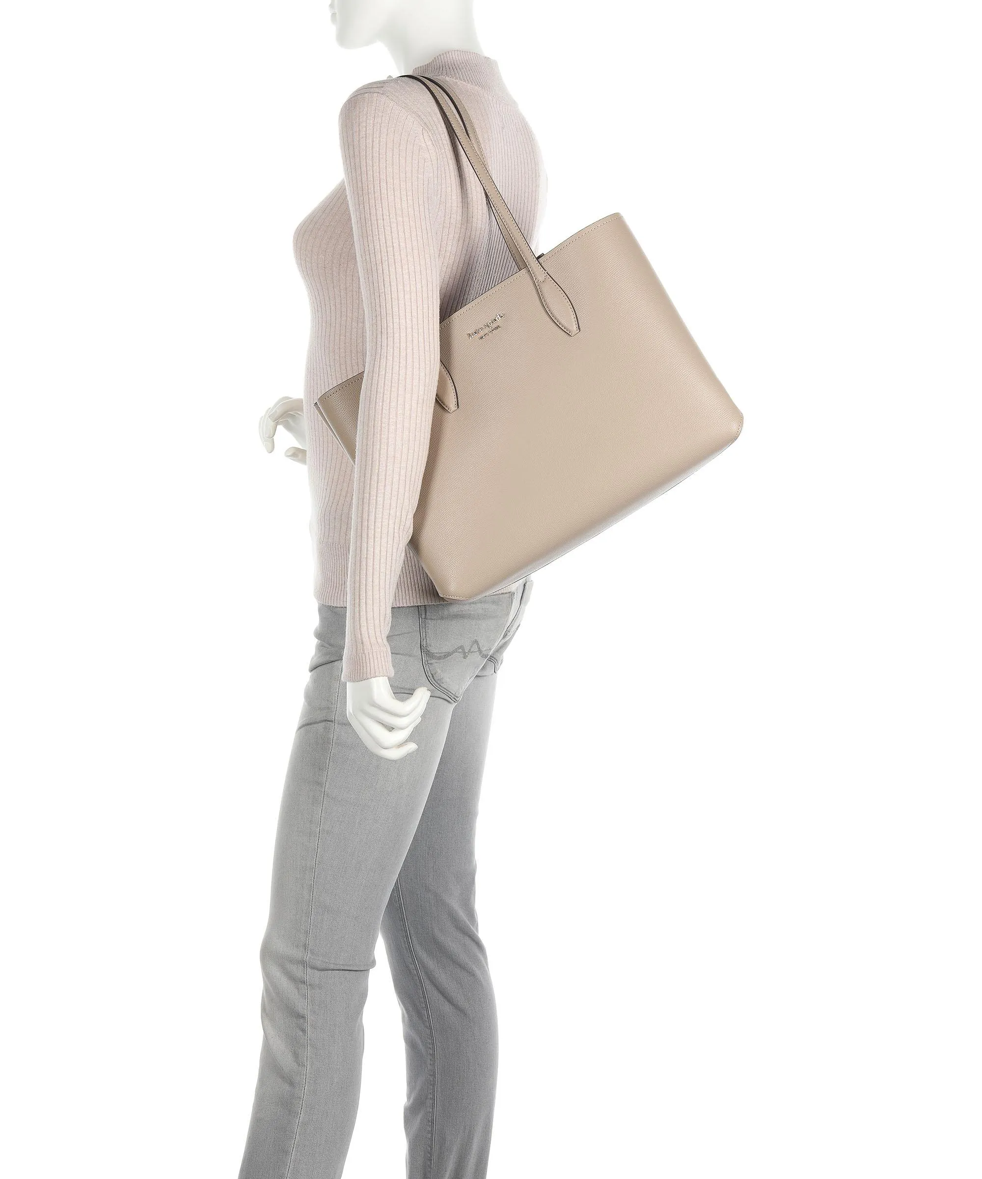  Kate Spade New York All Day Borsa shopper pelle granulata beige  