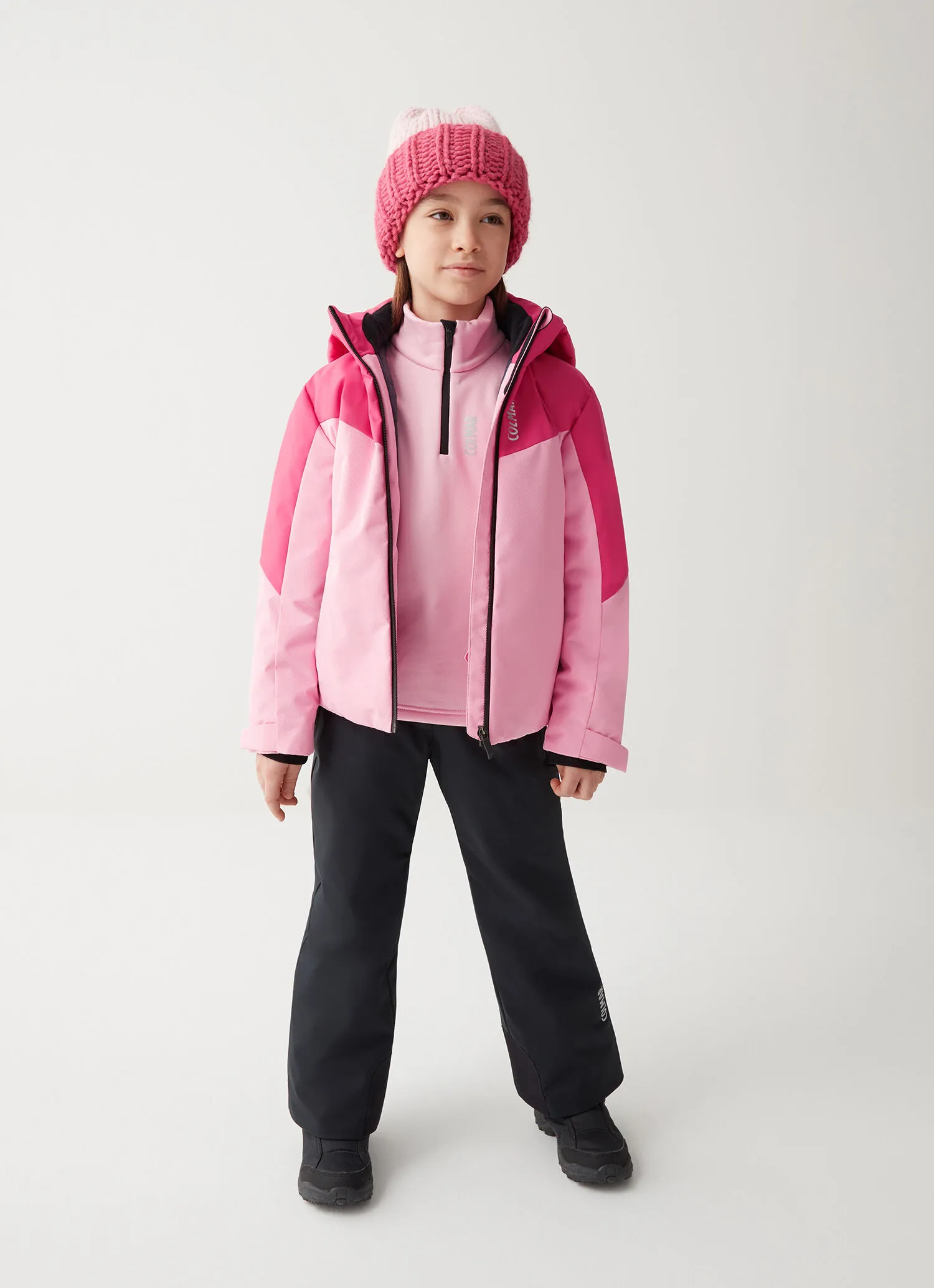 KIDS colorblock ski jacket in wadding.