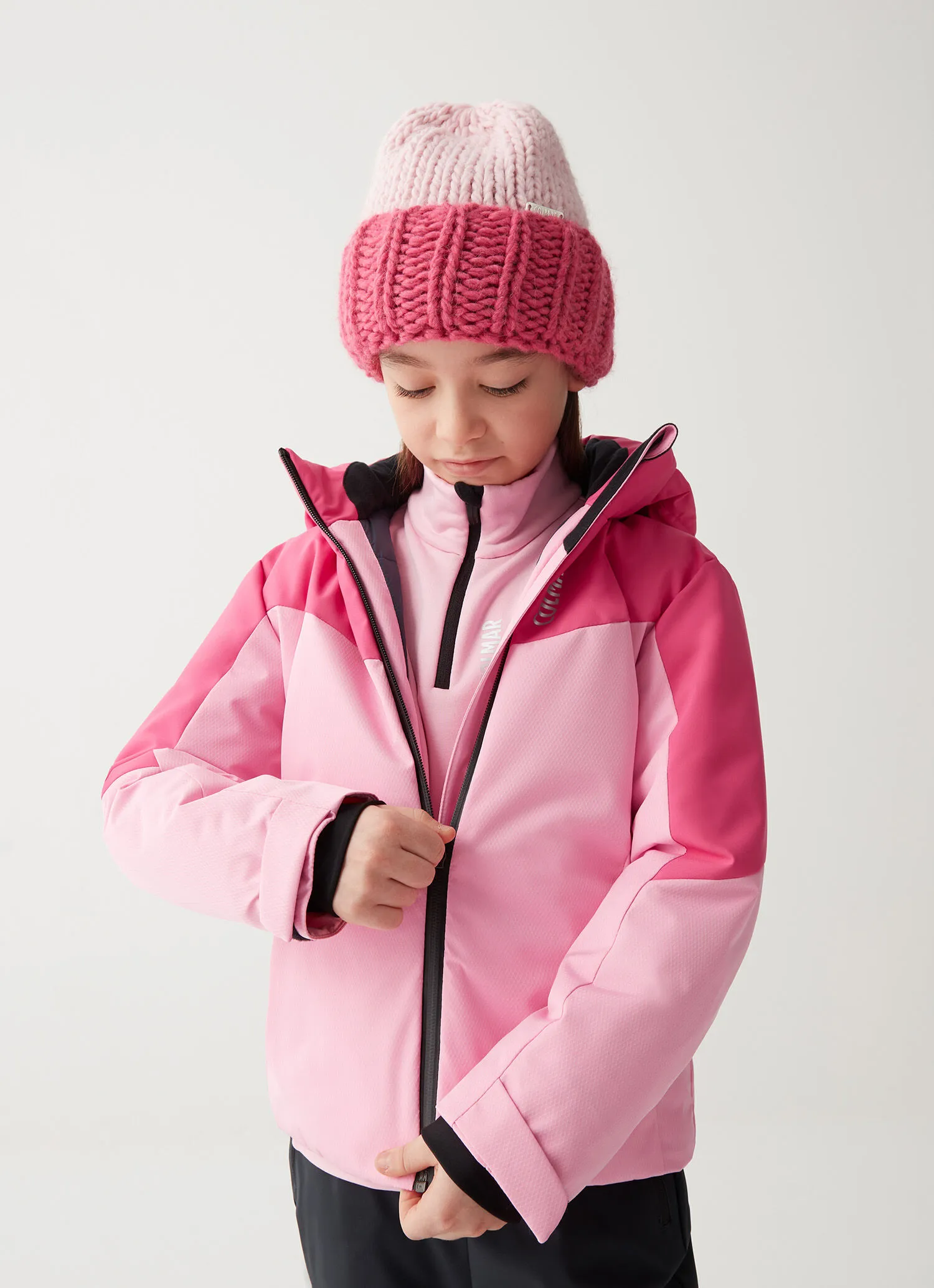 KIDS colorblock ski jacket in wadding.