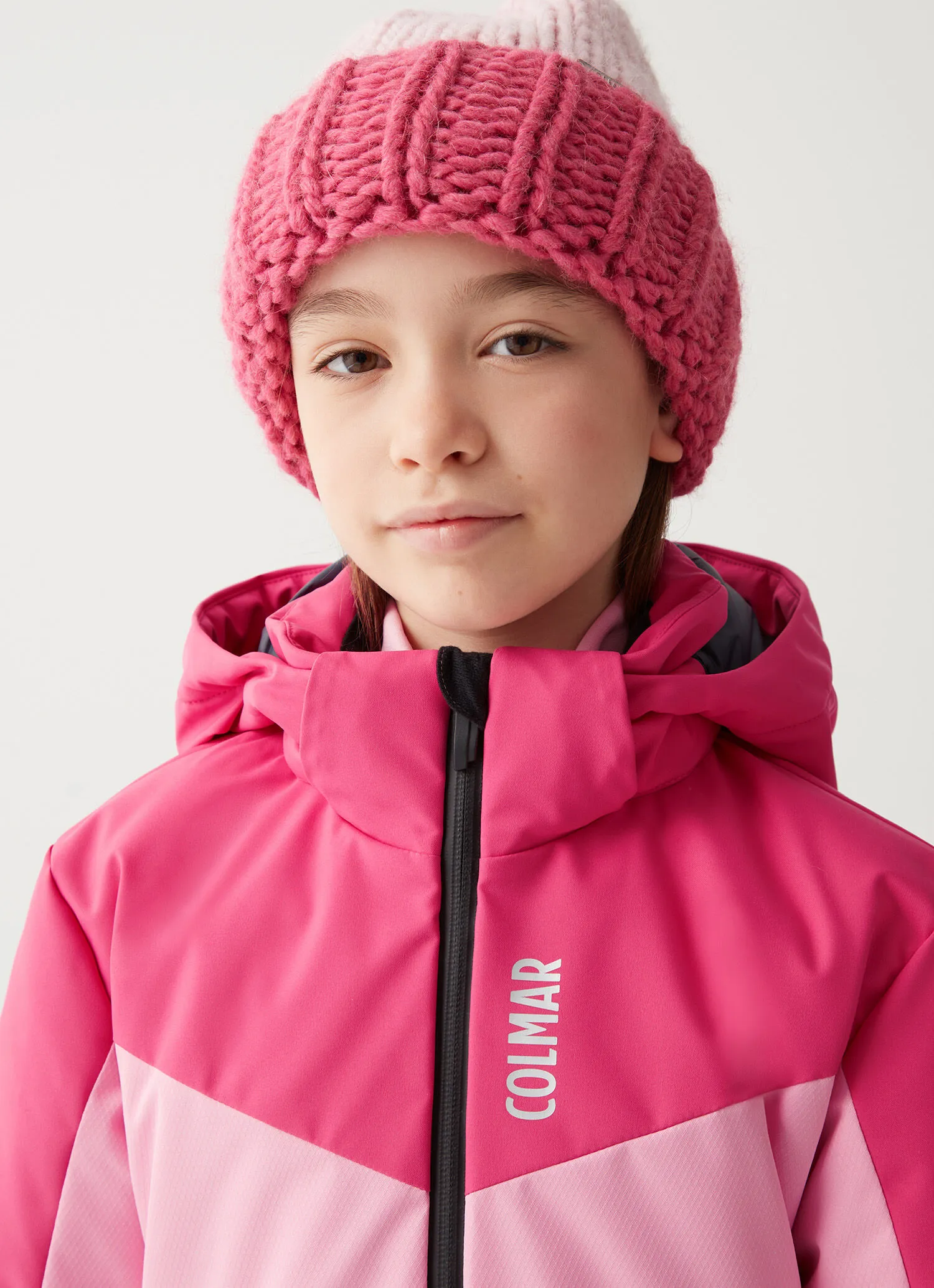 KIDS colorblock ski jacket in wadding.