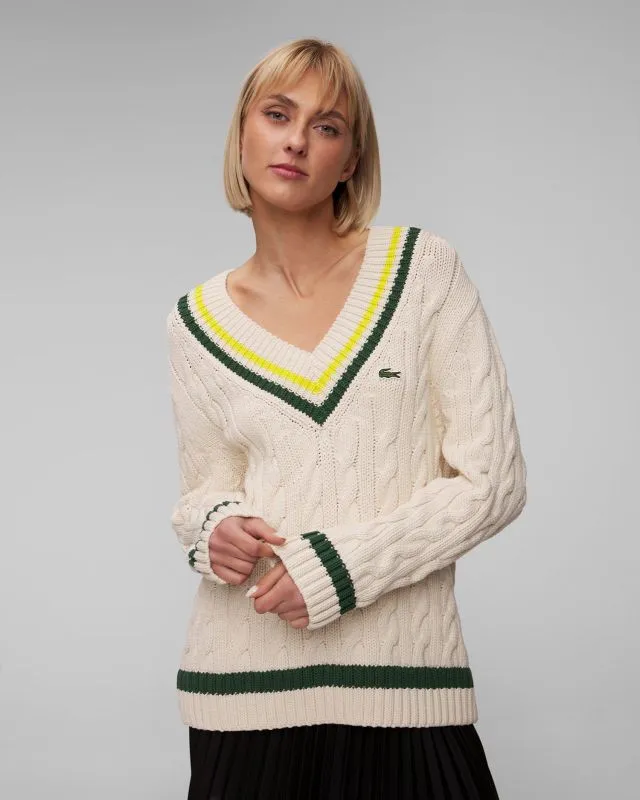 Kremowy sweter damski Lacoste AF6942 af6942-ius