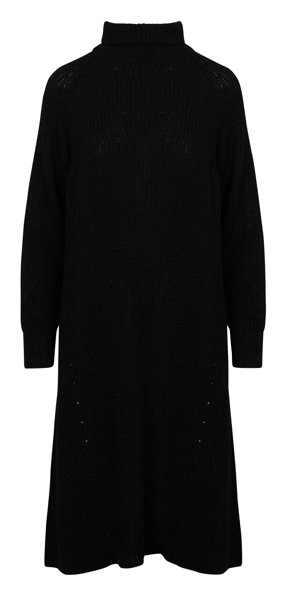  LA FEE MARABOUTEE   Abito midi con collo alto in maglia a coste perlata | Nero