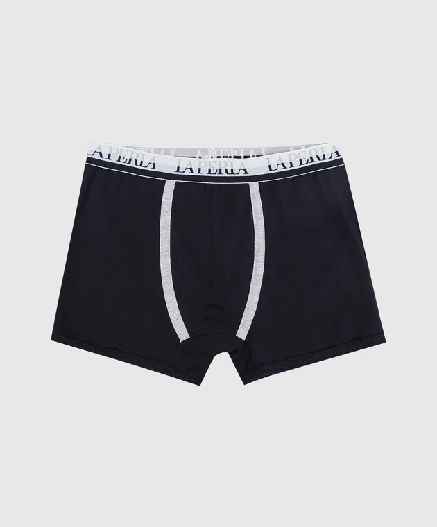 LA PERLA Boxer bambino blu con logo 5404826