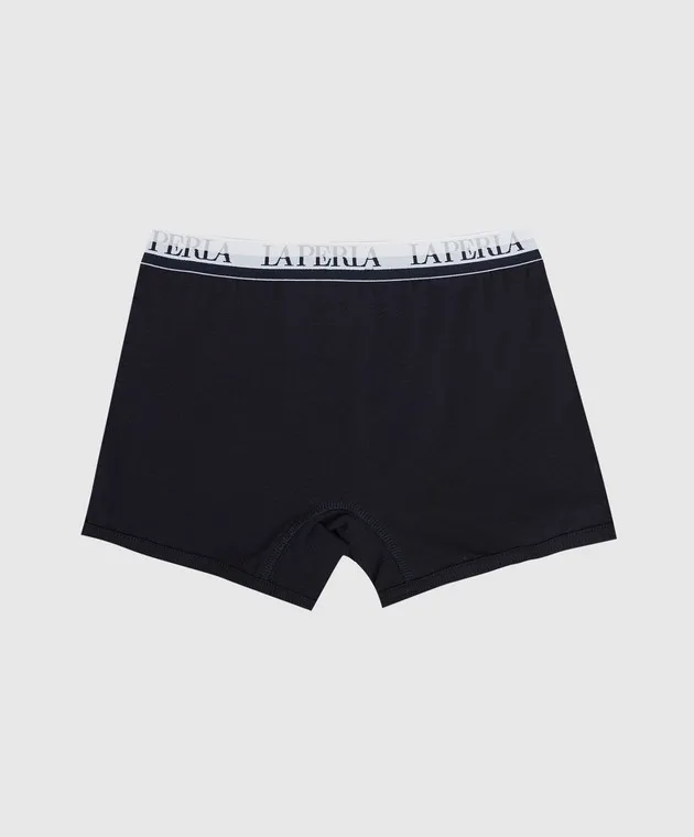 LA PERLA Boxer bambino blu con logo 5404826