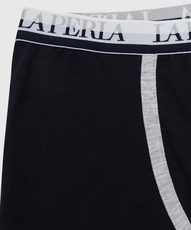 LA PERLA Boxer bambino blu con logo 5404826