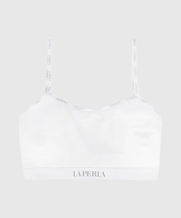 LA PERLA Maglia bianca da bambino con logo 51339814