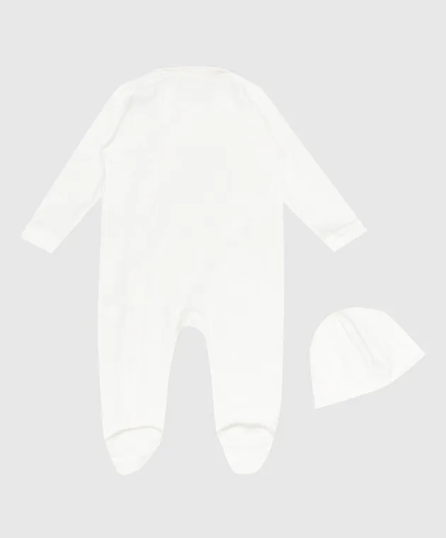LA PERLA Set bianco per bambini composto da tuta e berretto 48854
