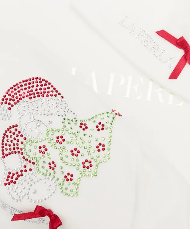 LA PERLA Set bianco per bambini composto da tuta e berretto 48854