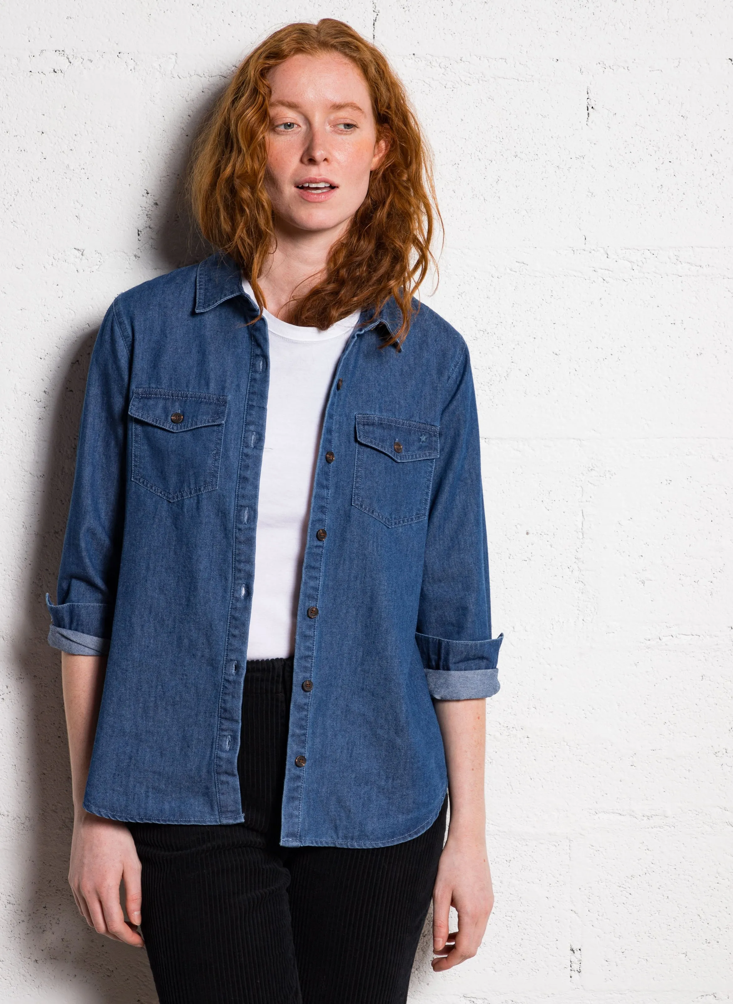  LA PETITE ETOILE   CECILIA - Camicia collo classico in denim | Jeans denim brut