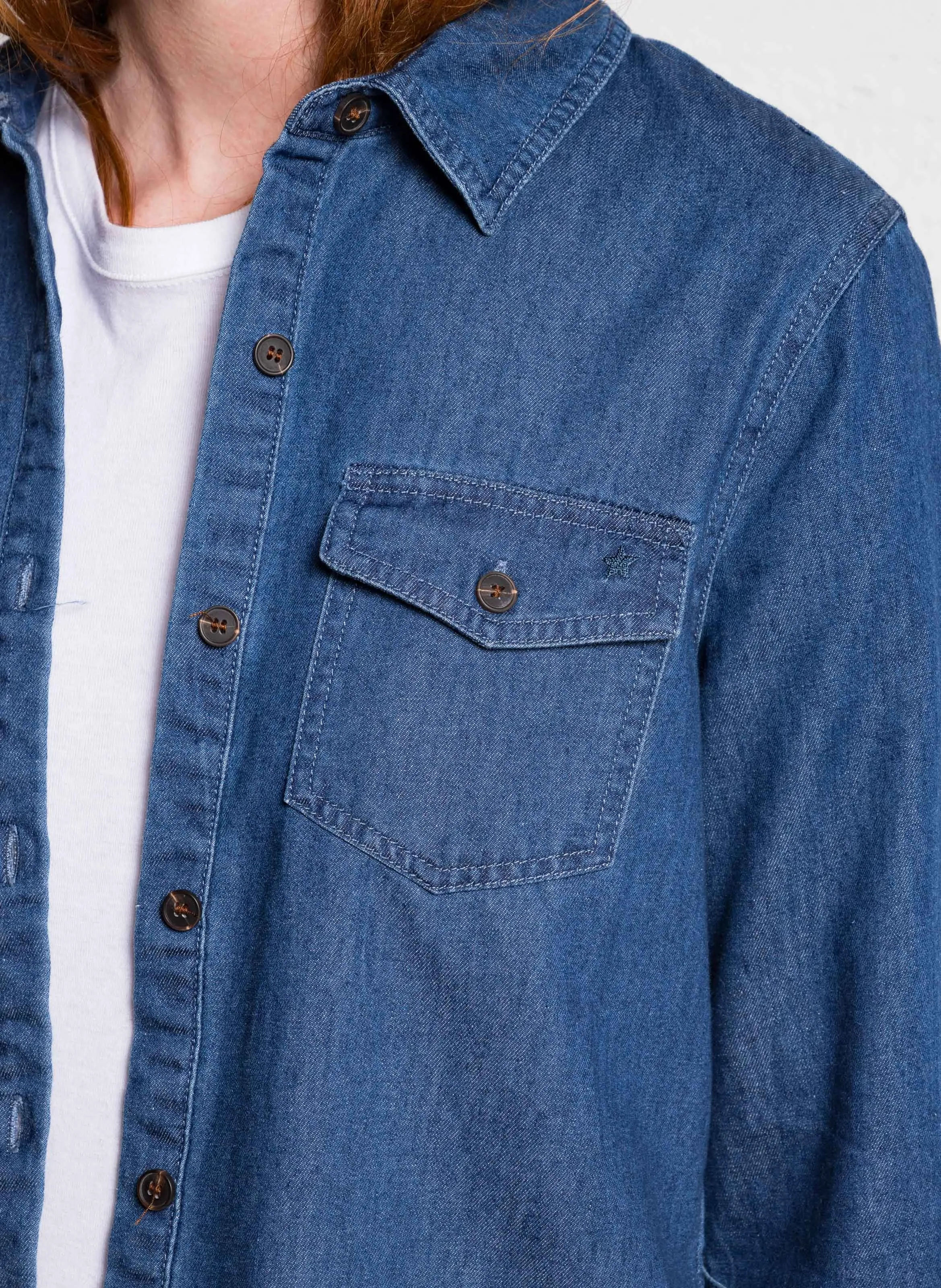  LA PETITE ETOILE   CECILIA - Camicia collo classico in denim | Jeans denim brut