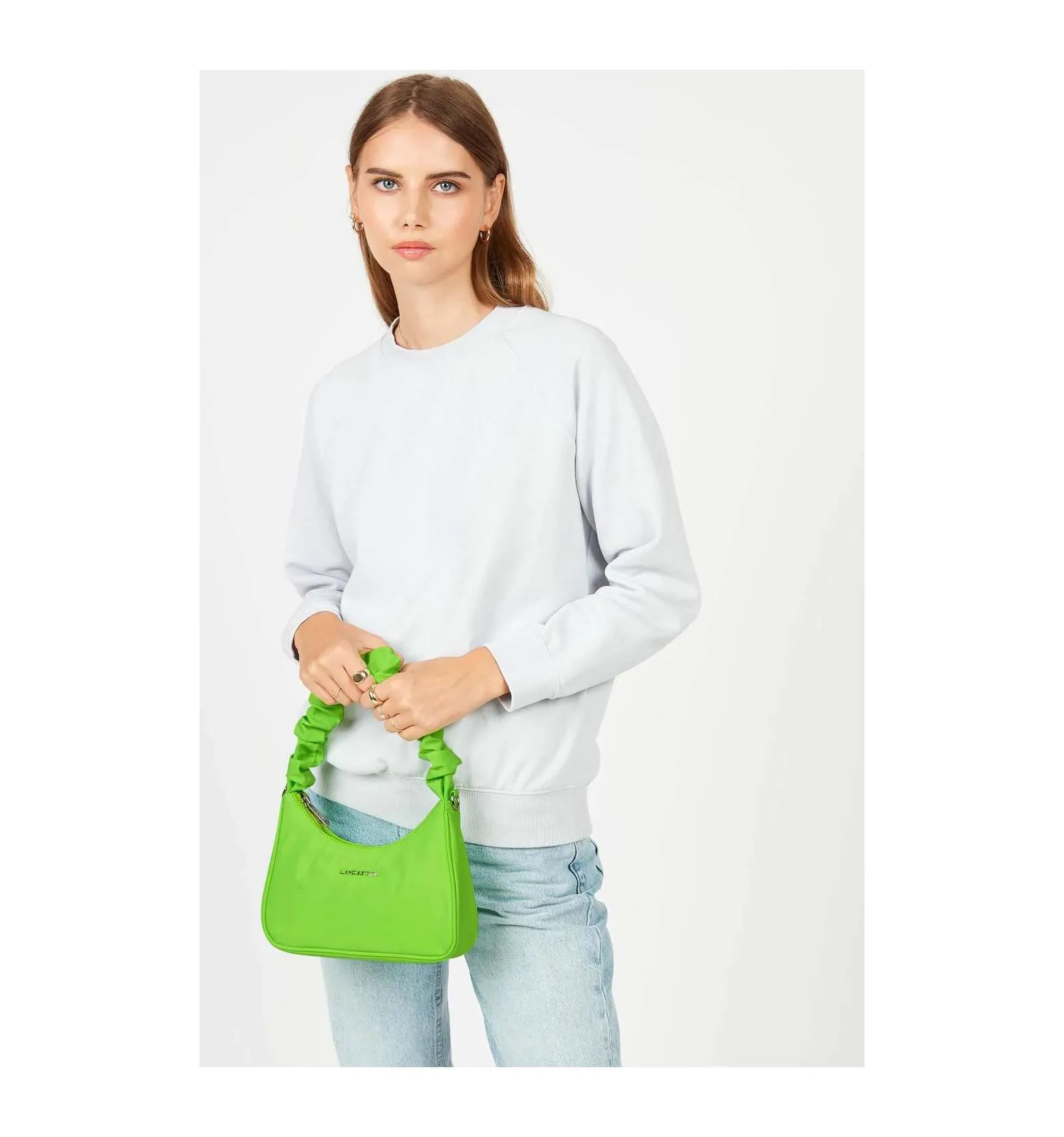 LANCASTER donna borsa baguette verde BASIC CHOUCHOU 510-68-VERTFLUO