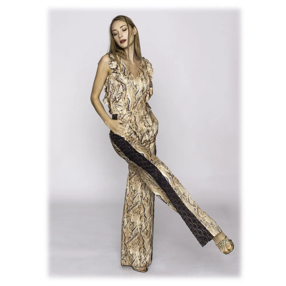 Leda Di Marti - Tuta Smanicata - Leda Collection - Haute Couture Made in Italy - Abito di Alta Qualità Luxury