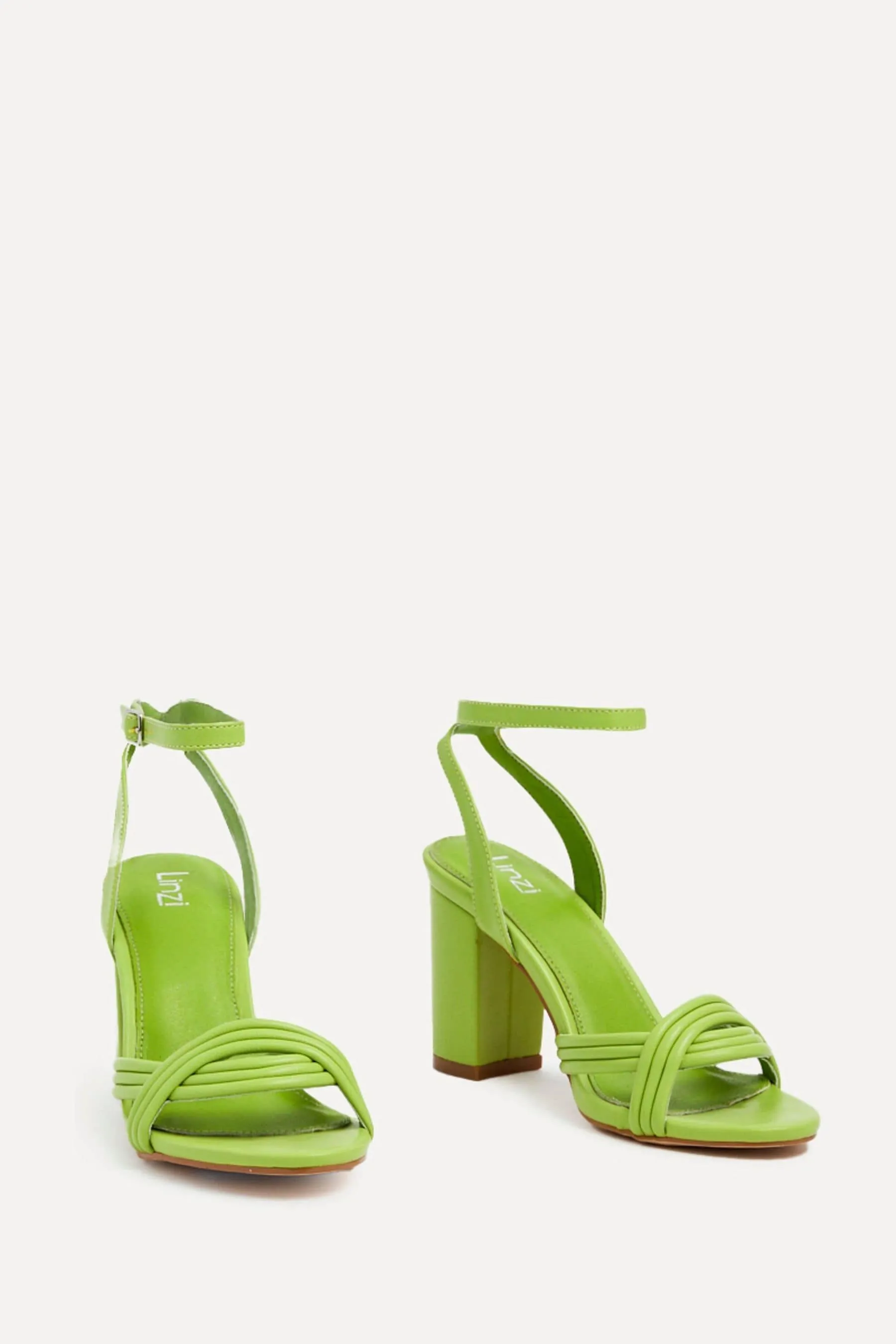 Linzi - Regina - Sandali con tacco largo e spalline frontali intrecciate