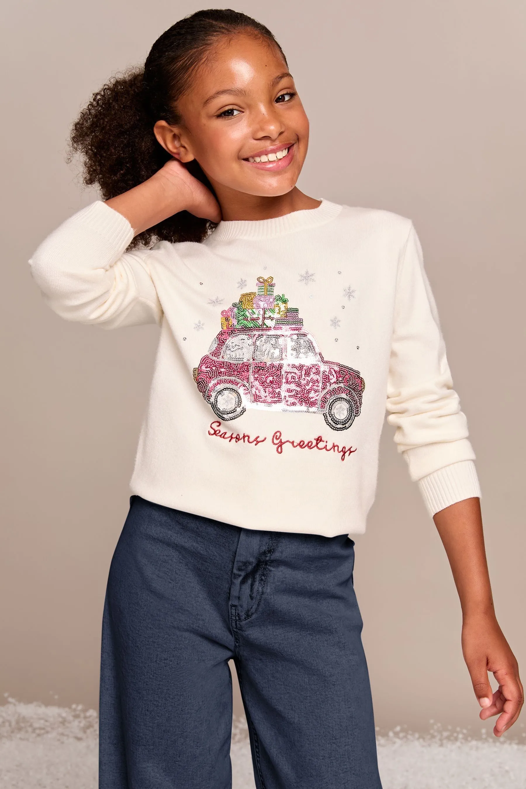 Lipsy Natale Maglione lavorato a maglia (5-16anno)    