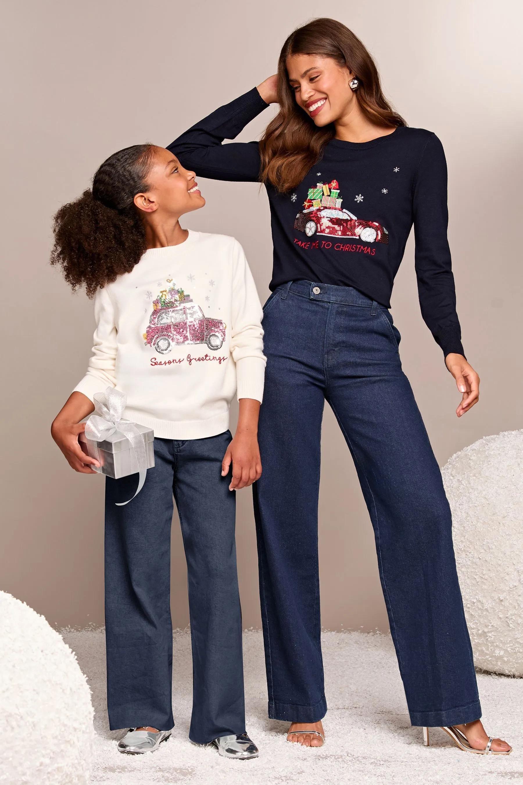 Lipsy Natale Maglione lavorato a maglia (5-16anno)    