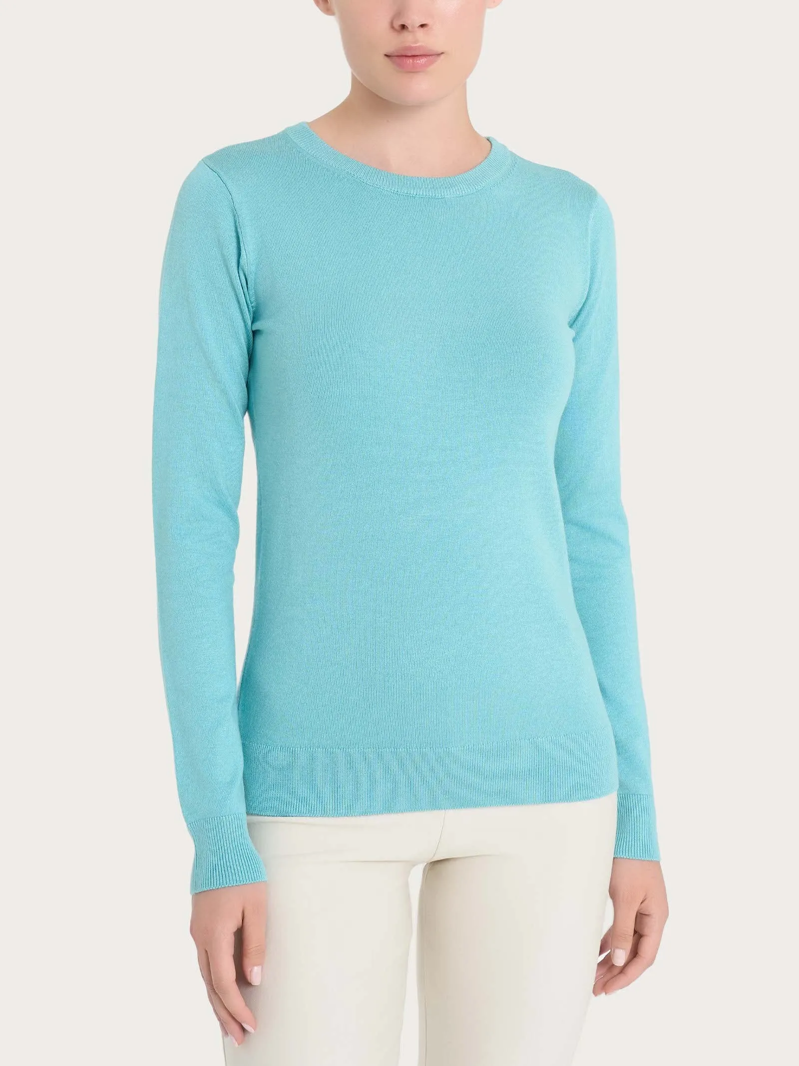Maglia girocollo a manica lunga Four Seasons - Nile Blue