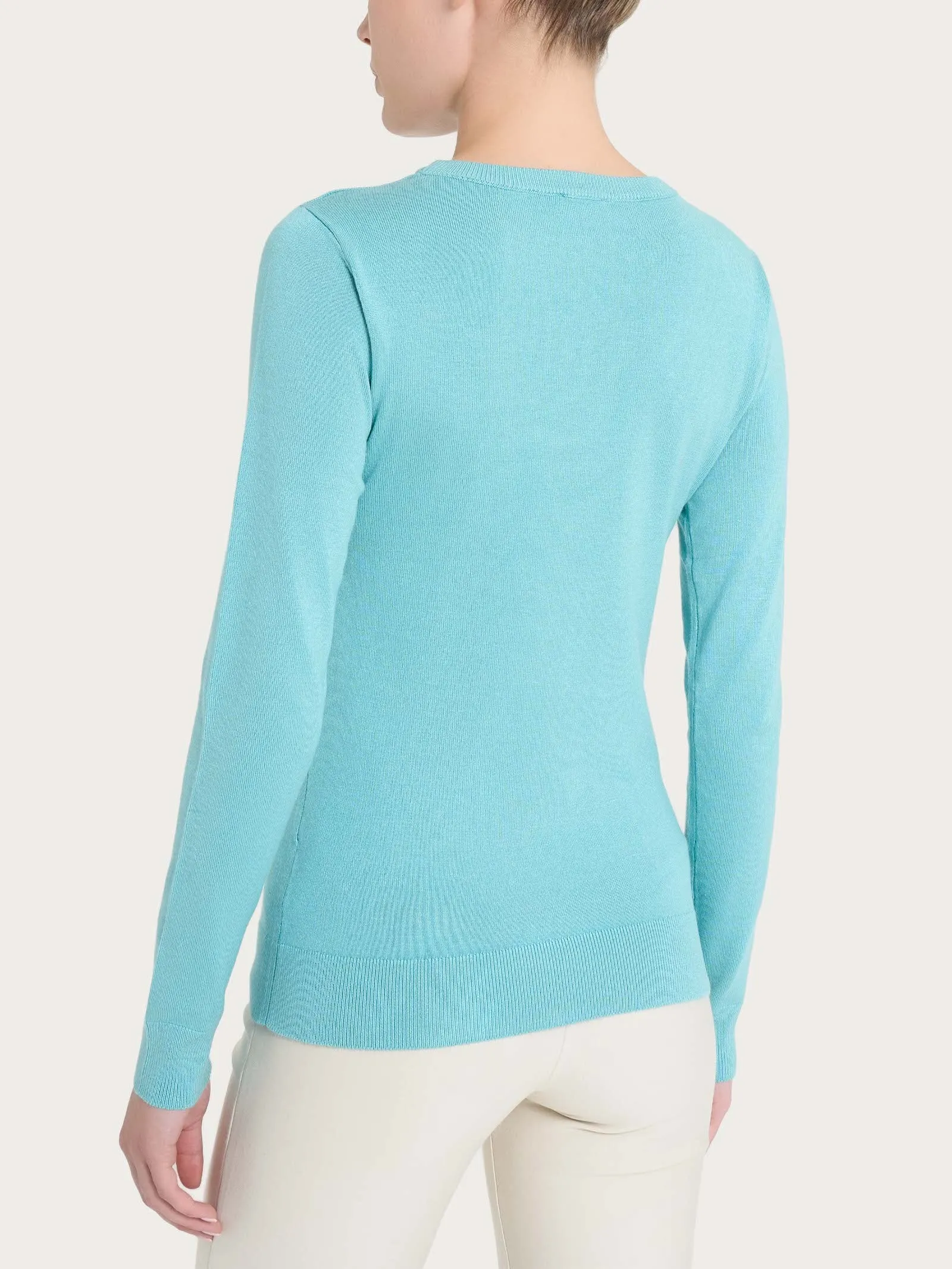 Maglia girocollo a manica lunga Four Seasons - Nile Blue