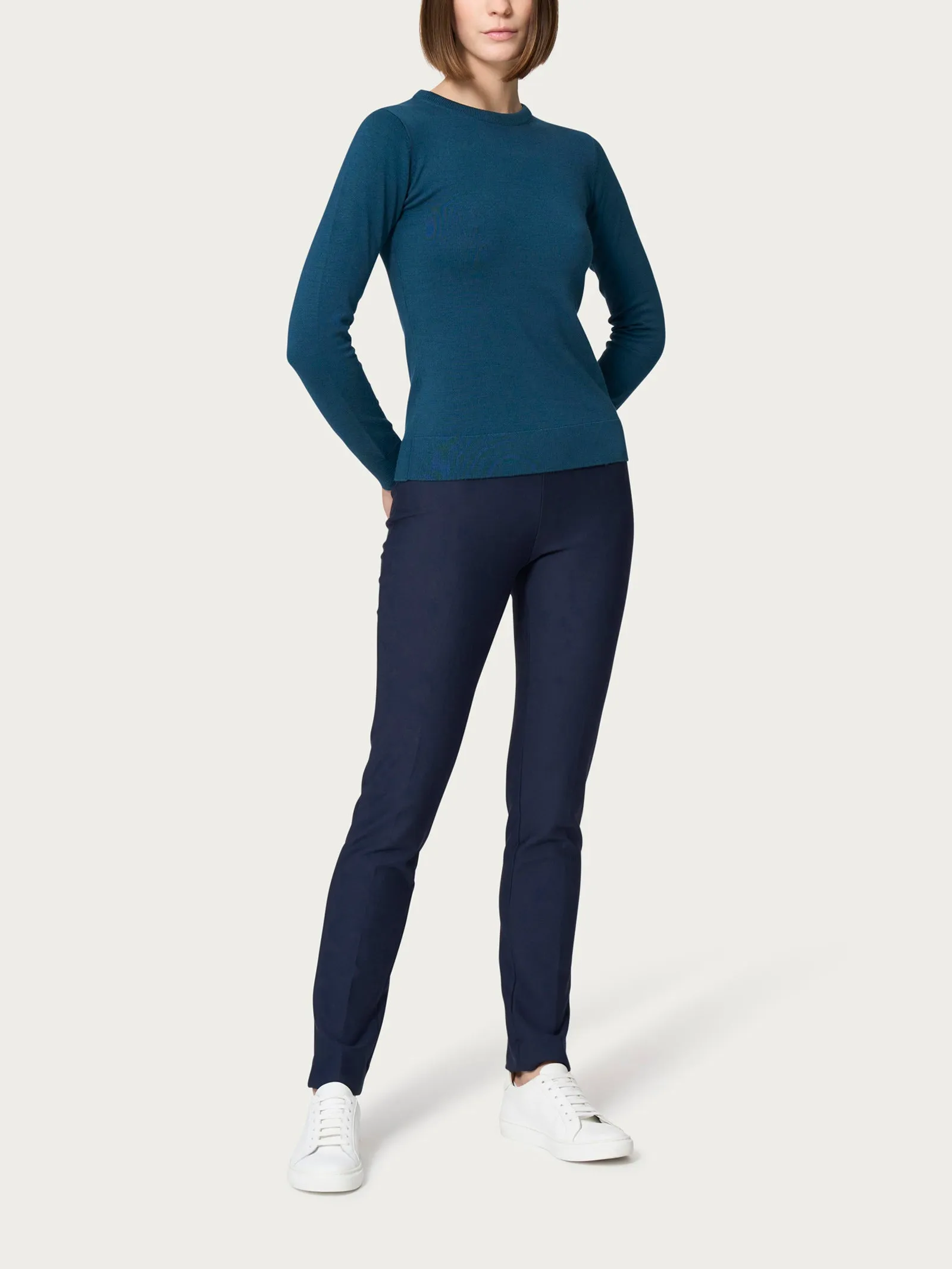 Maglia girocollo a manica lunga Four Seasons - Nile Blue