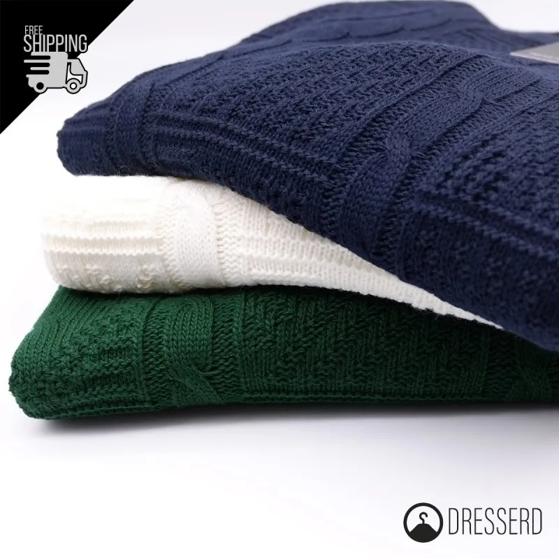 Maglia Uomo Invernale Dresserd Maglione girocollo trama lavorata