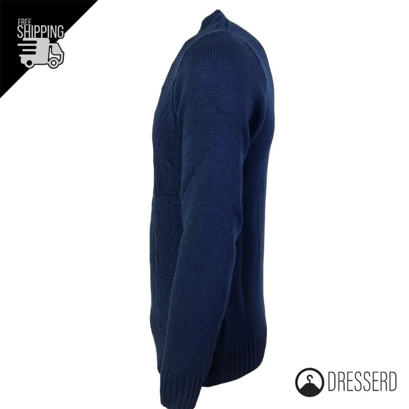 Maglia Uomo Invernale Dresserd Maglione girocollo trama lavorata