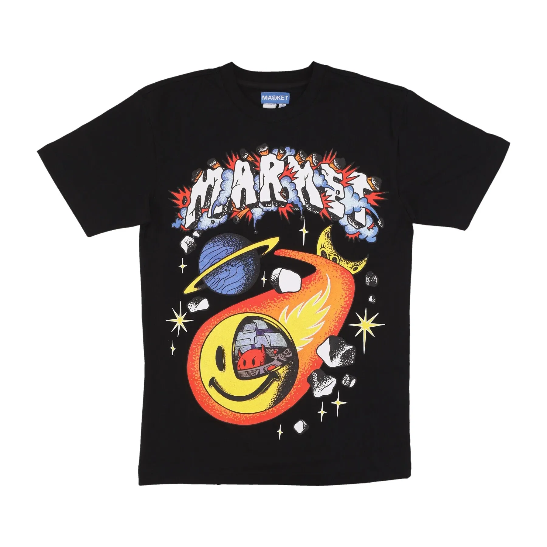 Maglietta Uomo Smiley Conflicted Tee Black