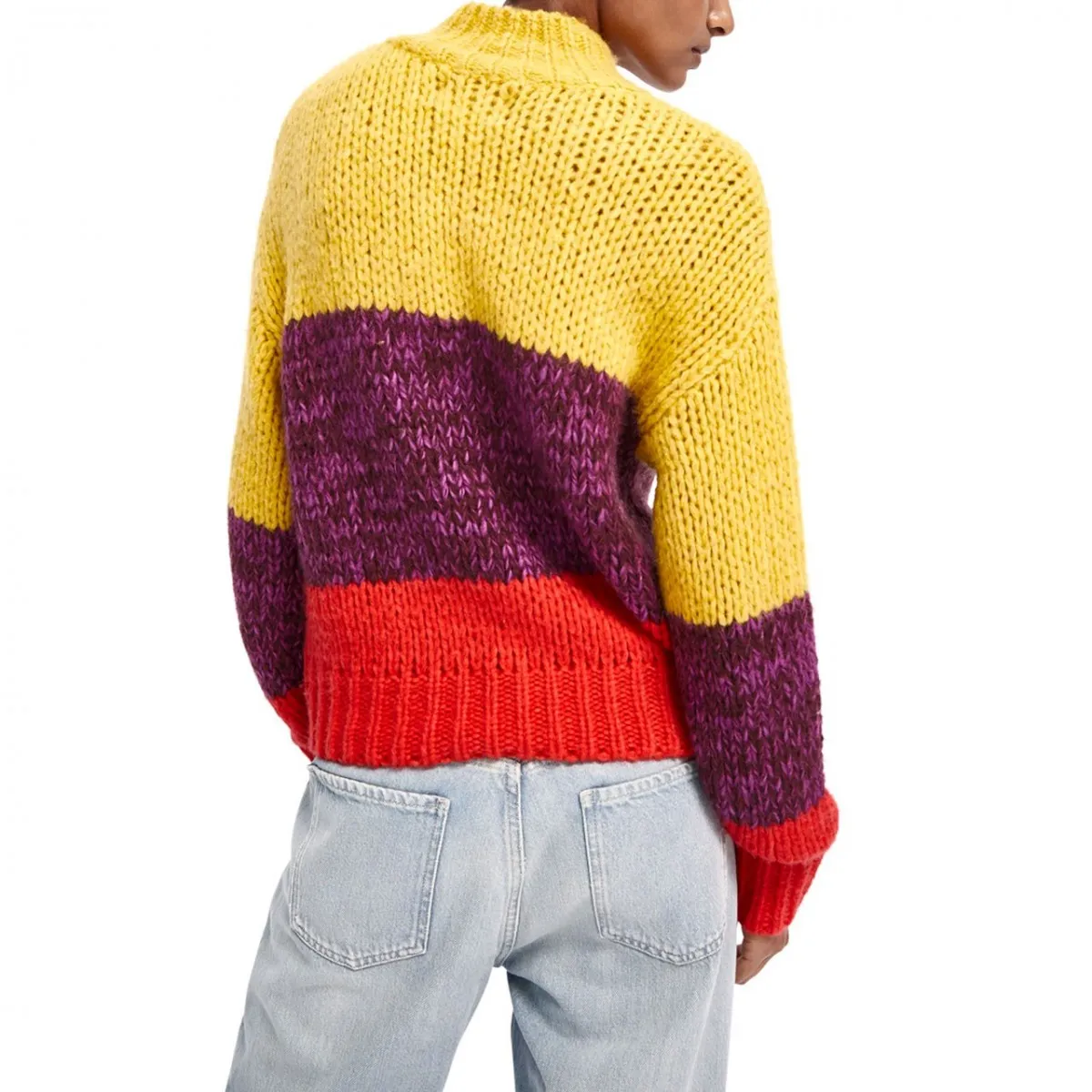 Maglione A Collo Alto In Maglia Spessa, Giallo