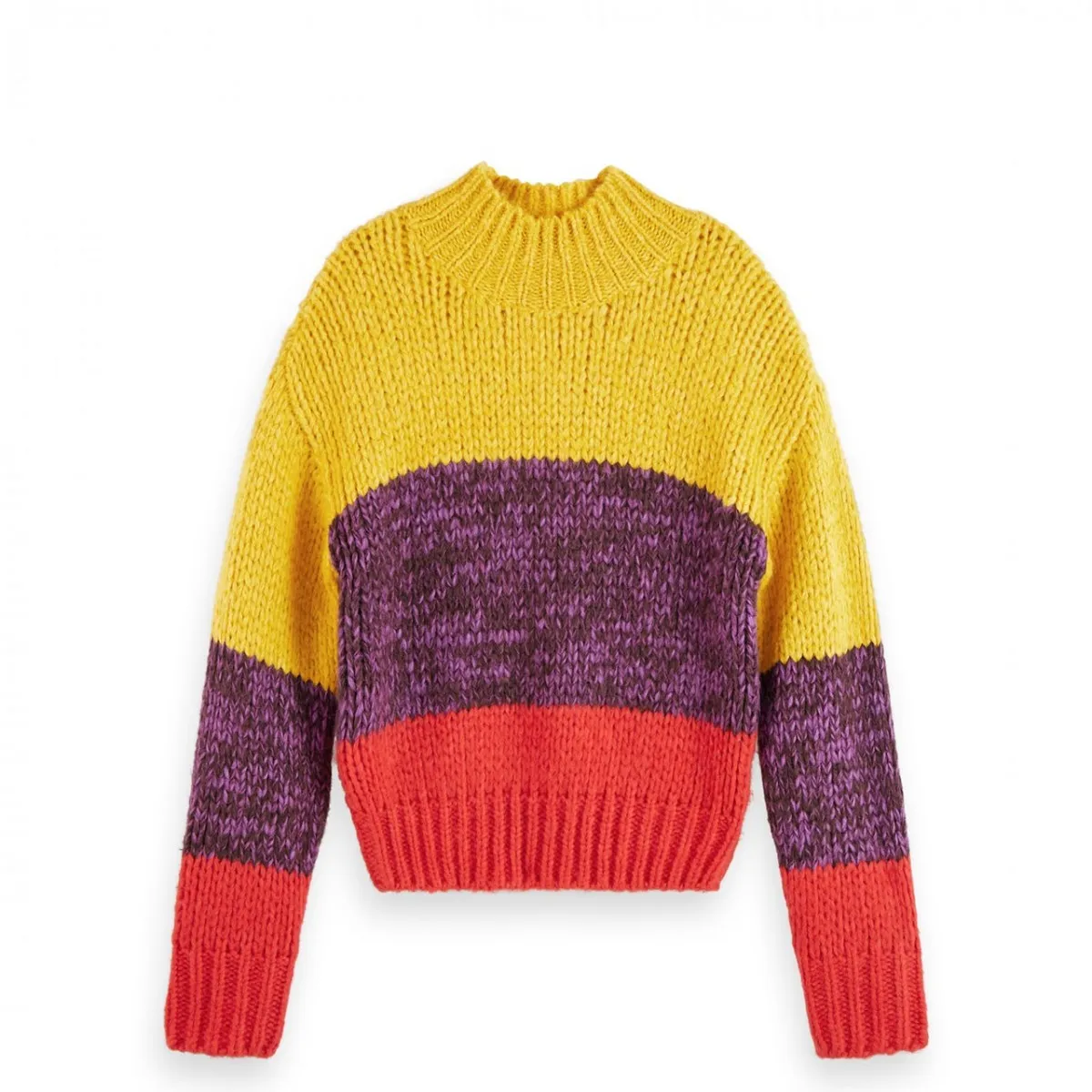 Maglione A Collo Alto In Maglia Spessa, Giallo