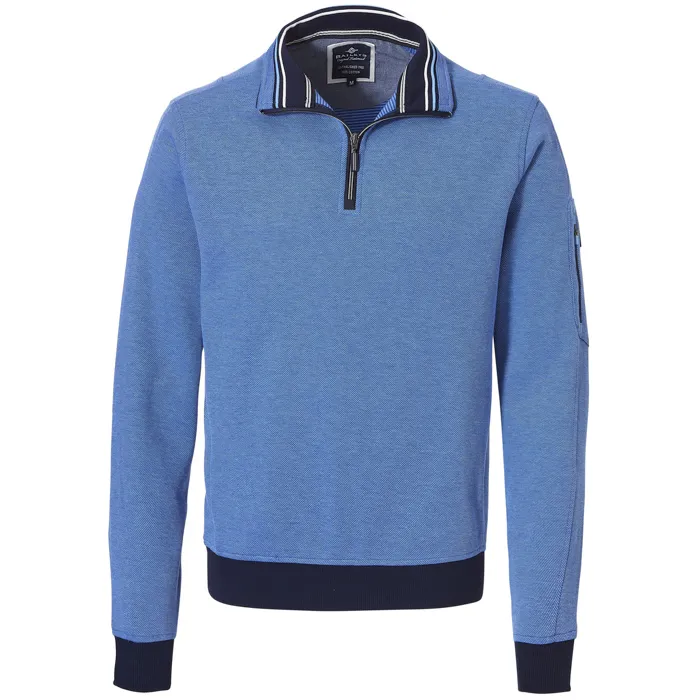 Maglione Baileys con zip a pois testurizzati Blu