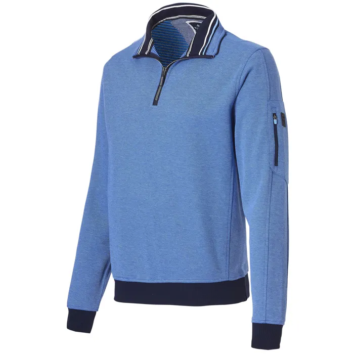 Maglione Baileys con zip a pois testurizzati Blu