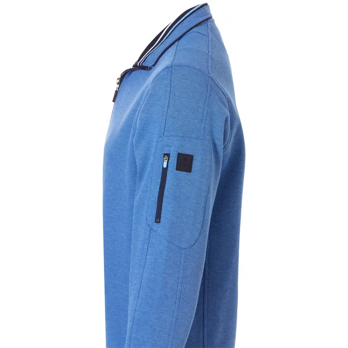 Maglione Baileys con zip a pois testurizzati Blu