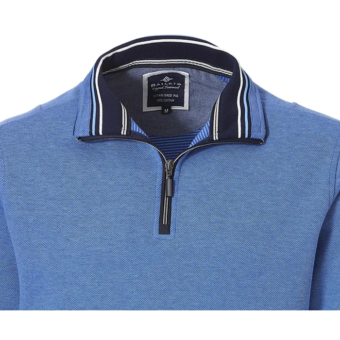 Maglione Baileys con zip a pois testurizzati Blu