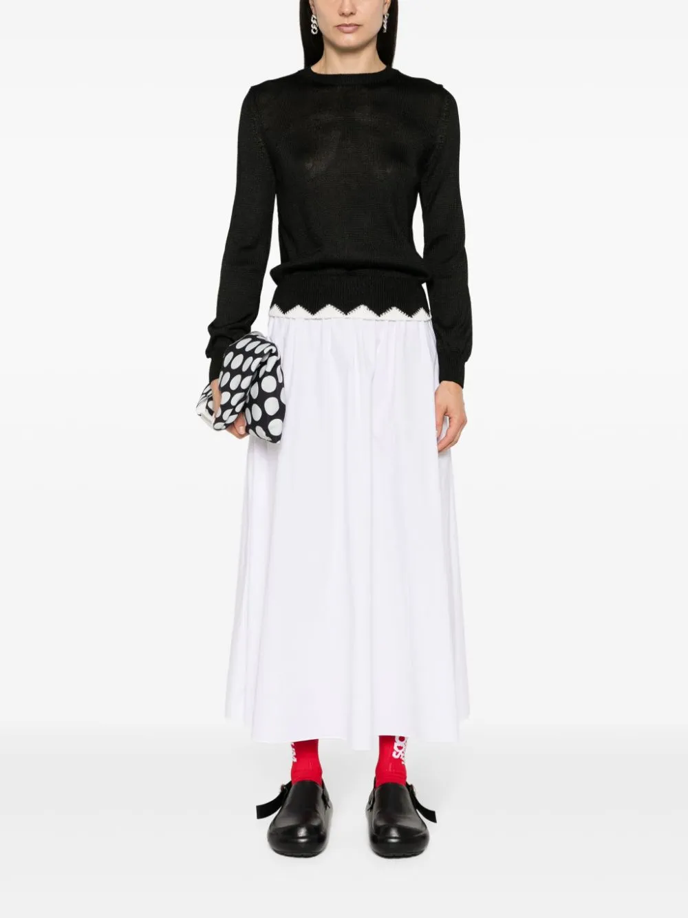 Maglione con dettagli a contrasto in nero - donna