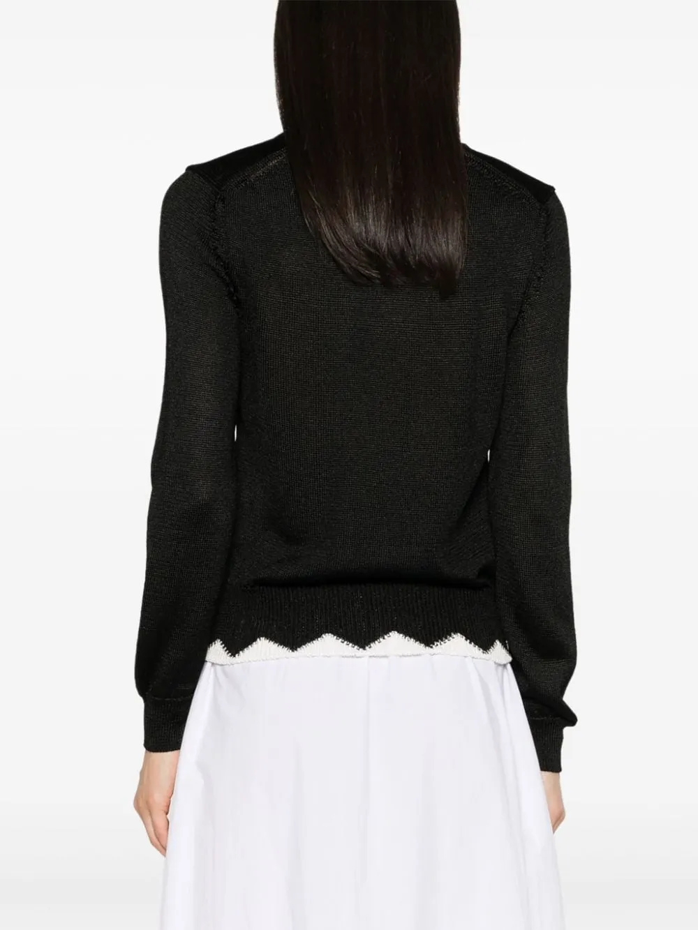 Maglione con dettagli a contrasto in nero - donna