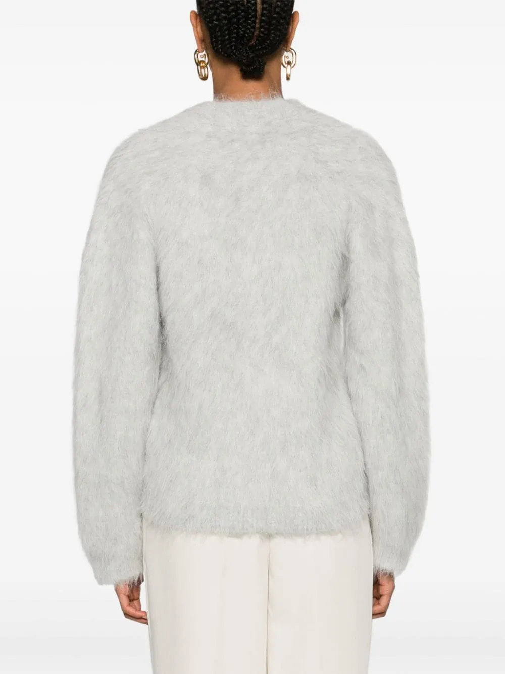 Maglione con scollo a v in grigio - donna