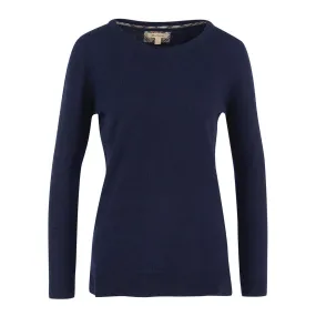Maglione Donna Barbour Pendle Crew Knit Blu Navy