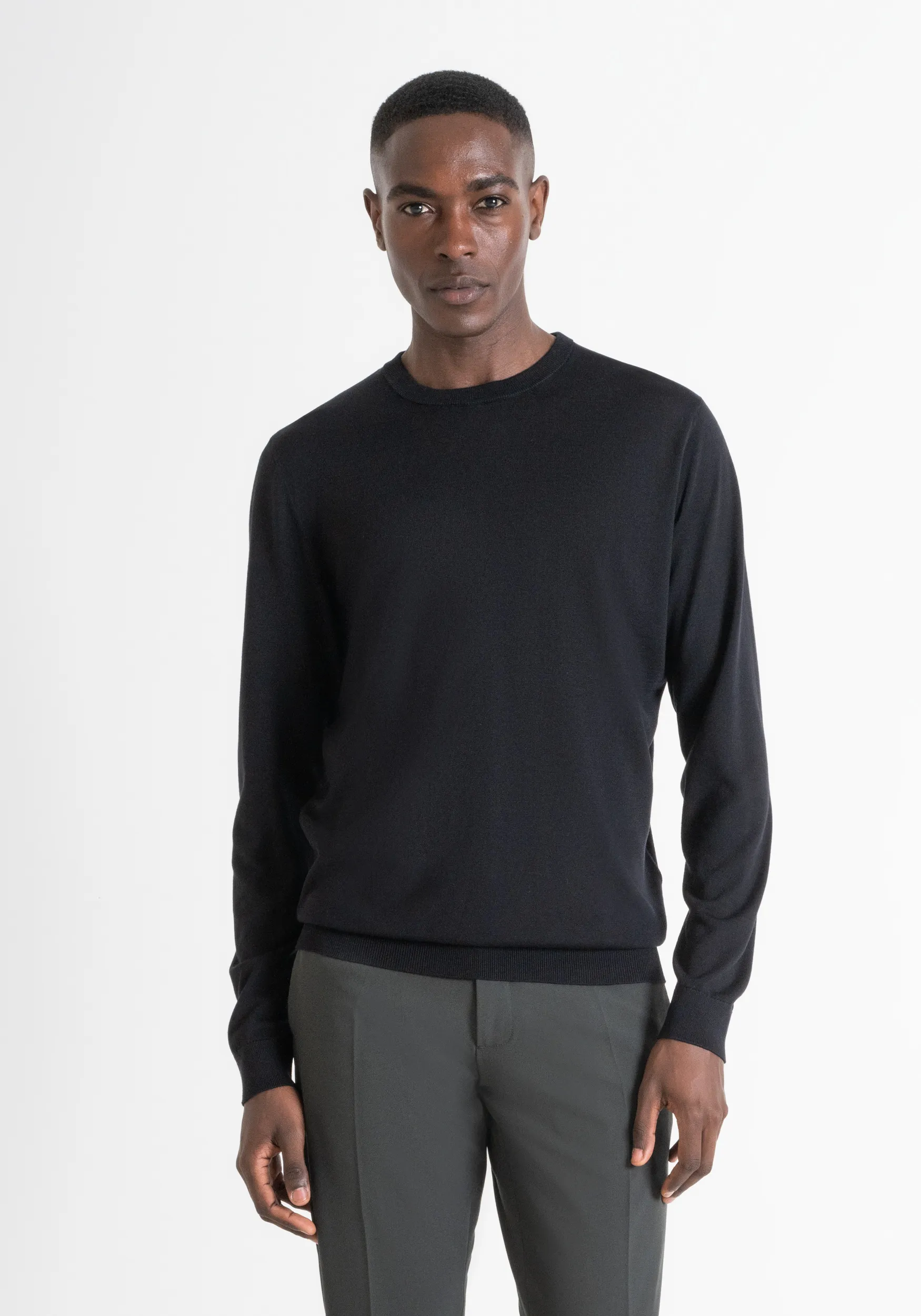 MAGLIONE REGULAR FIT IN MISTO LANA