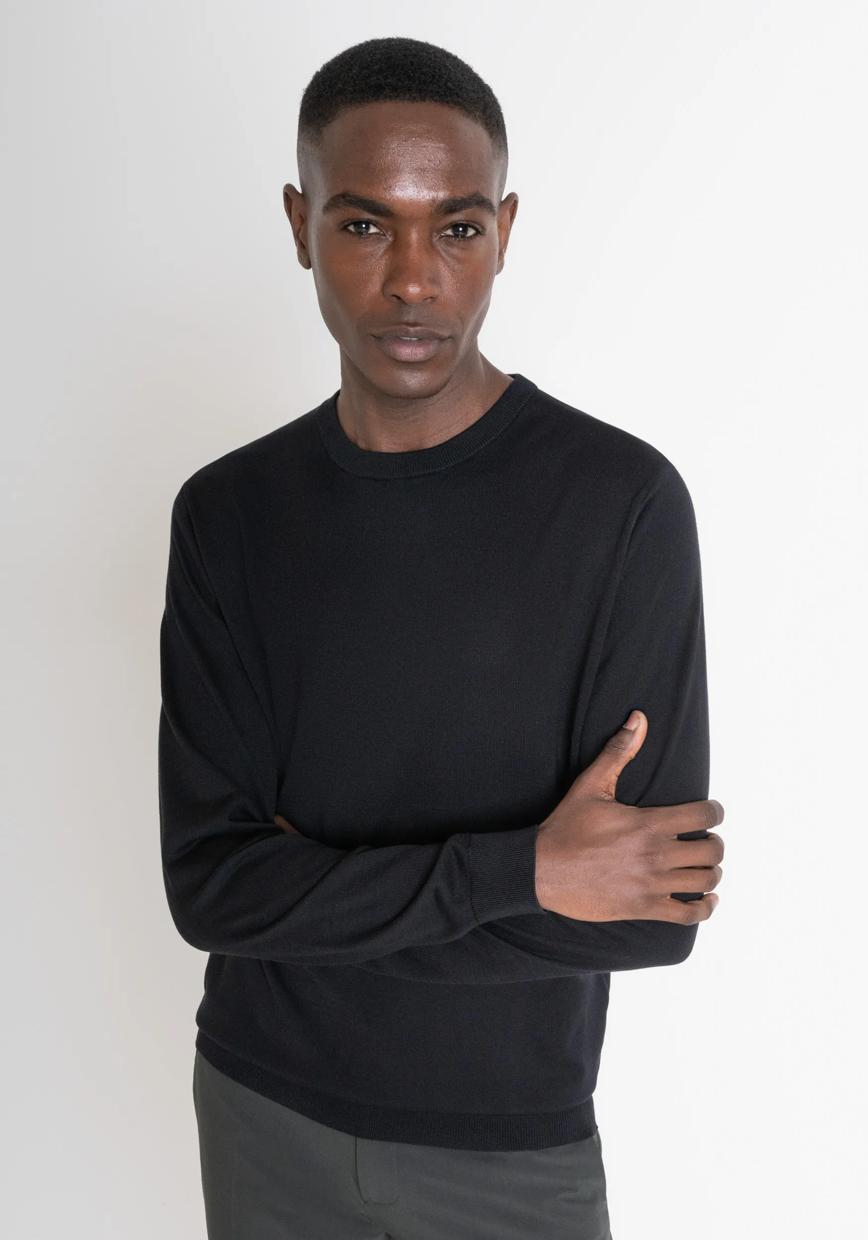 MAGLIONE REGULAR FIT IN MISTO LANA