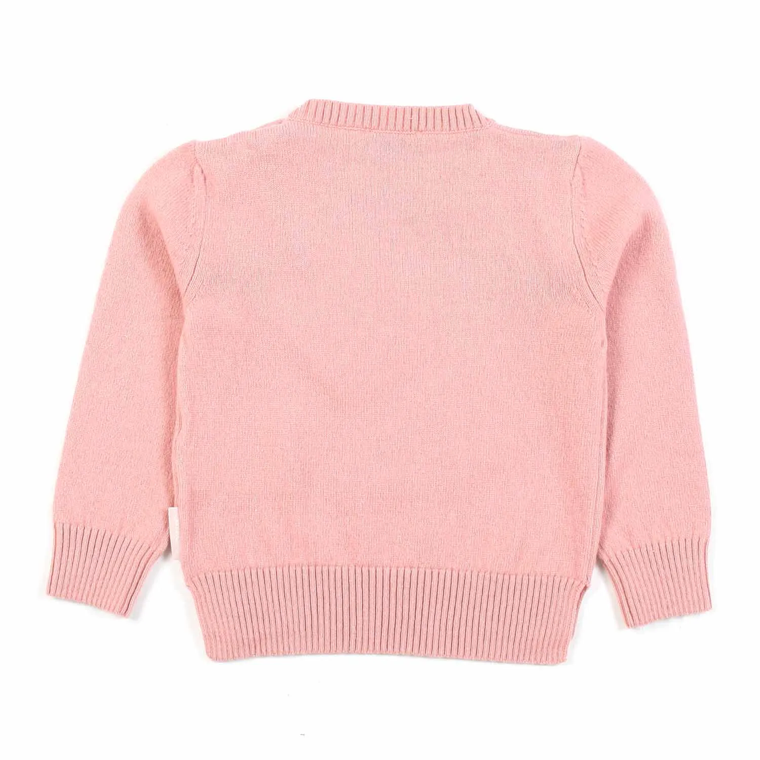 Maglione Rosa Con Logo Bianco Bimba E Bambina