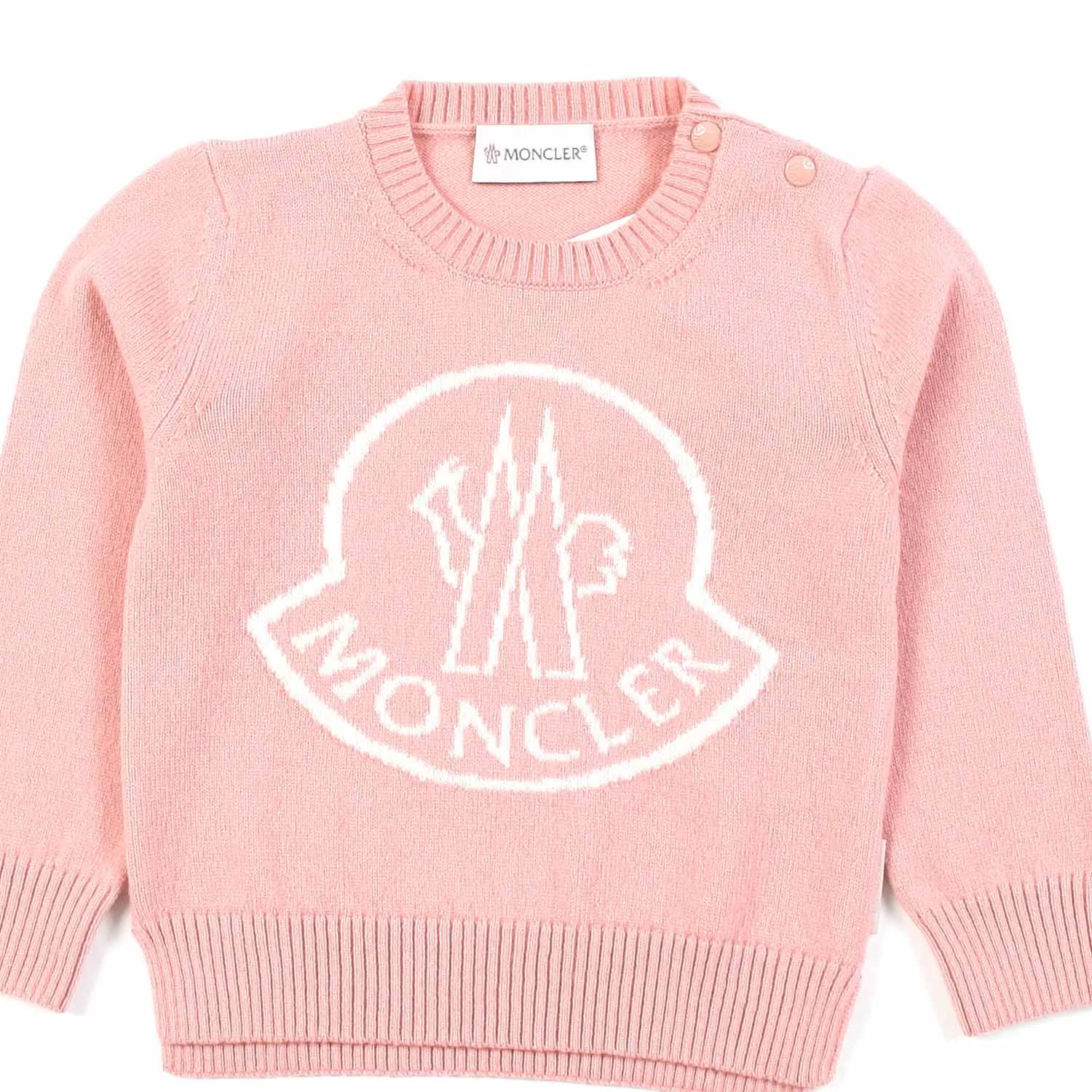 Maglione Rosa Con Logo Bianco Bimba E Bambina