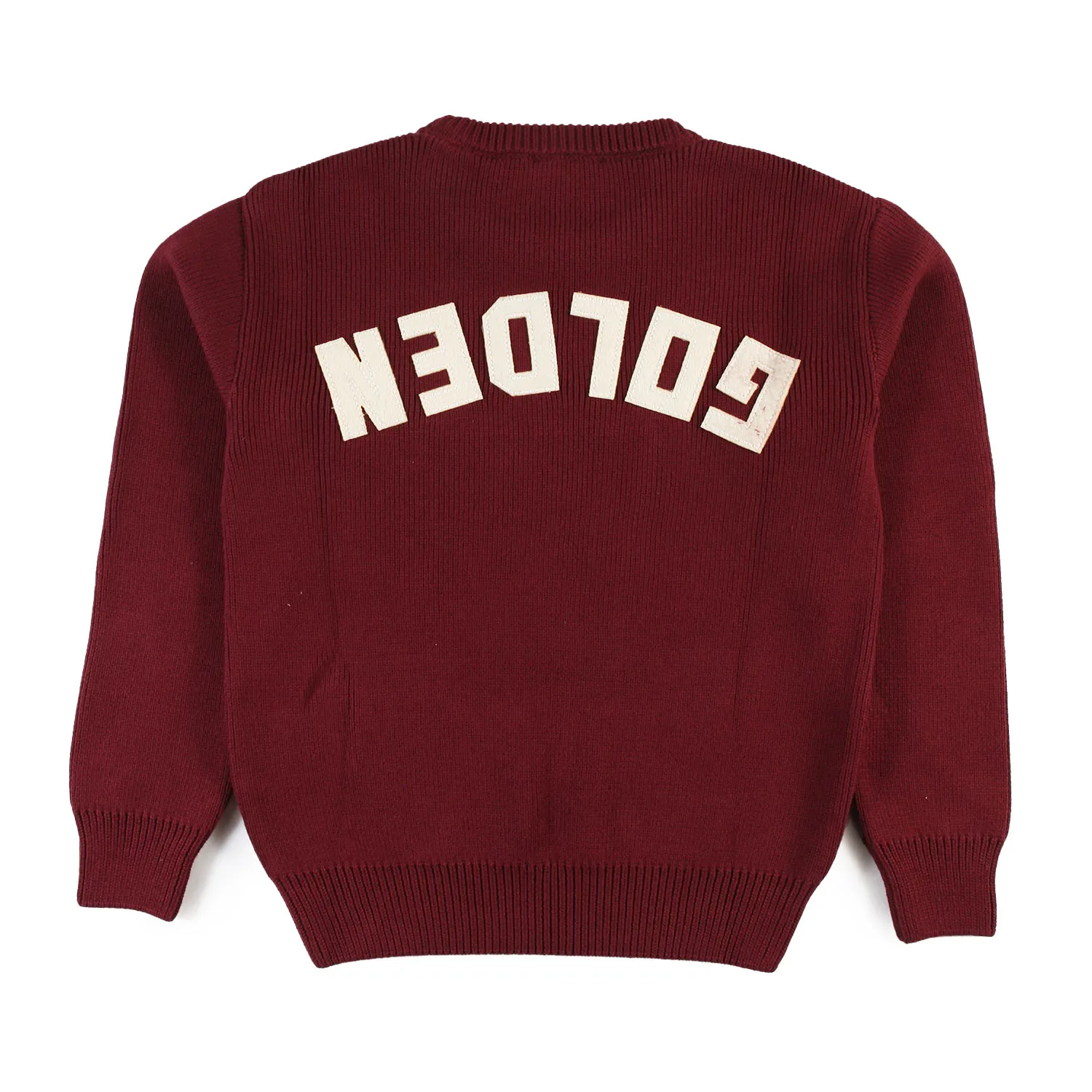Maglione Teen Ggdb Rosso Bordeaux Con Logo Panna
