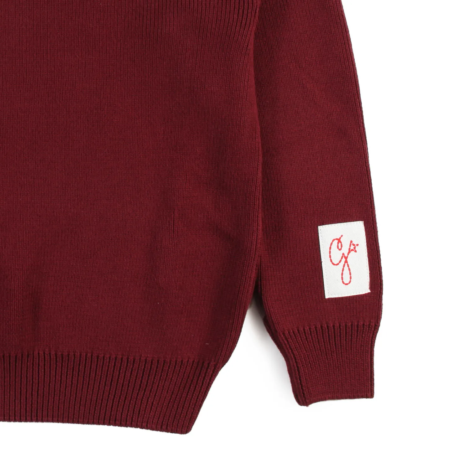 Maglione Teen Ggdb Rosso Bordeaux Con Logo Panna