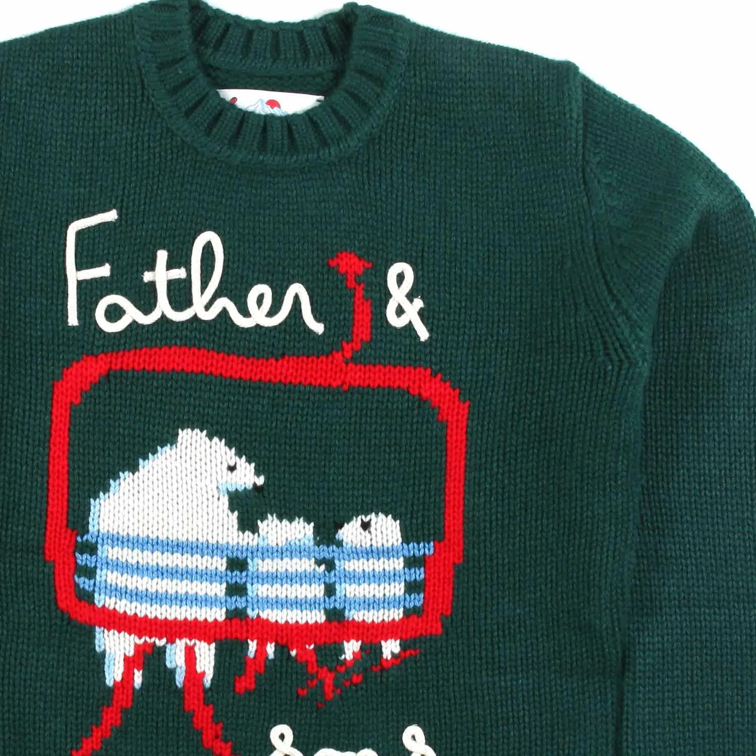 Maglione Verde Con Orsi Jacquard Bambino E Teen