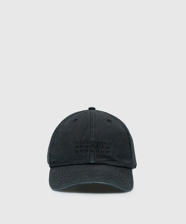 Maison Margiela MM6 Berretto grigio invecchiato con ricamo logo SH0TC0003M35190M
