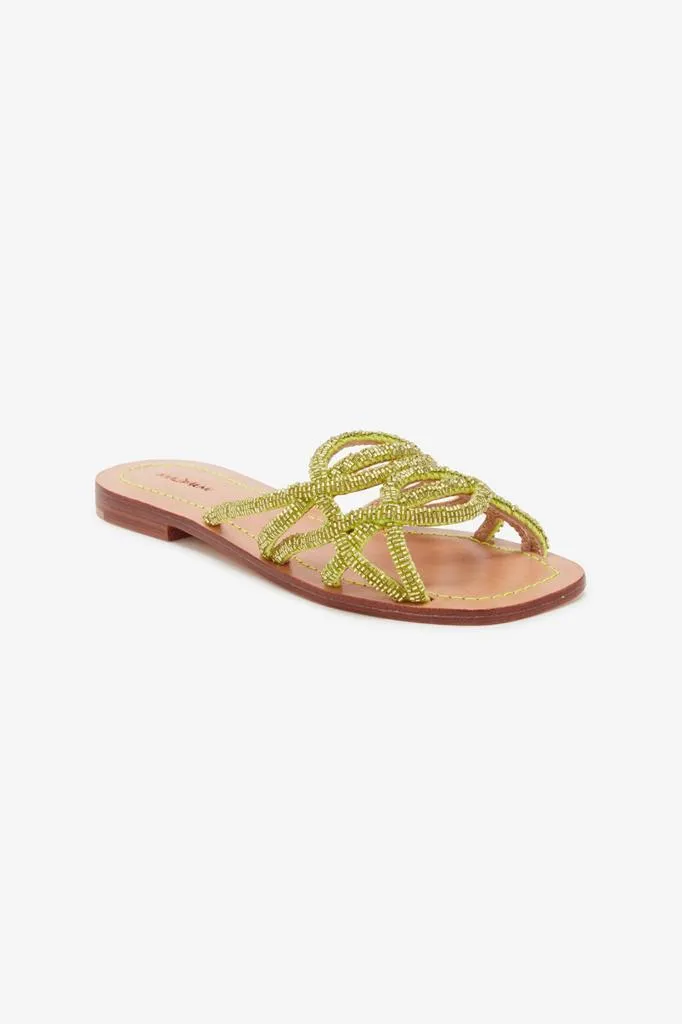 Malìparmi  ---------    ------------ scarpe sandalo capri-cuts & beads verde