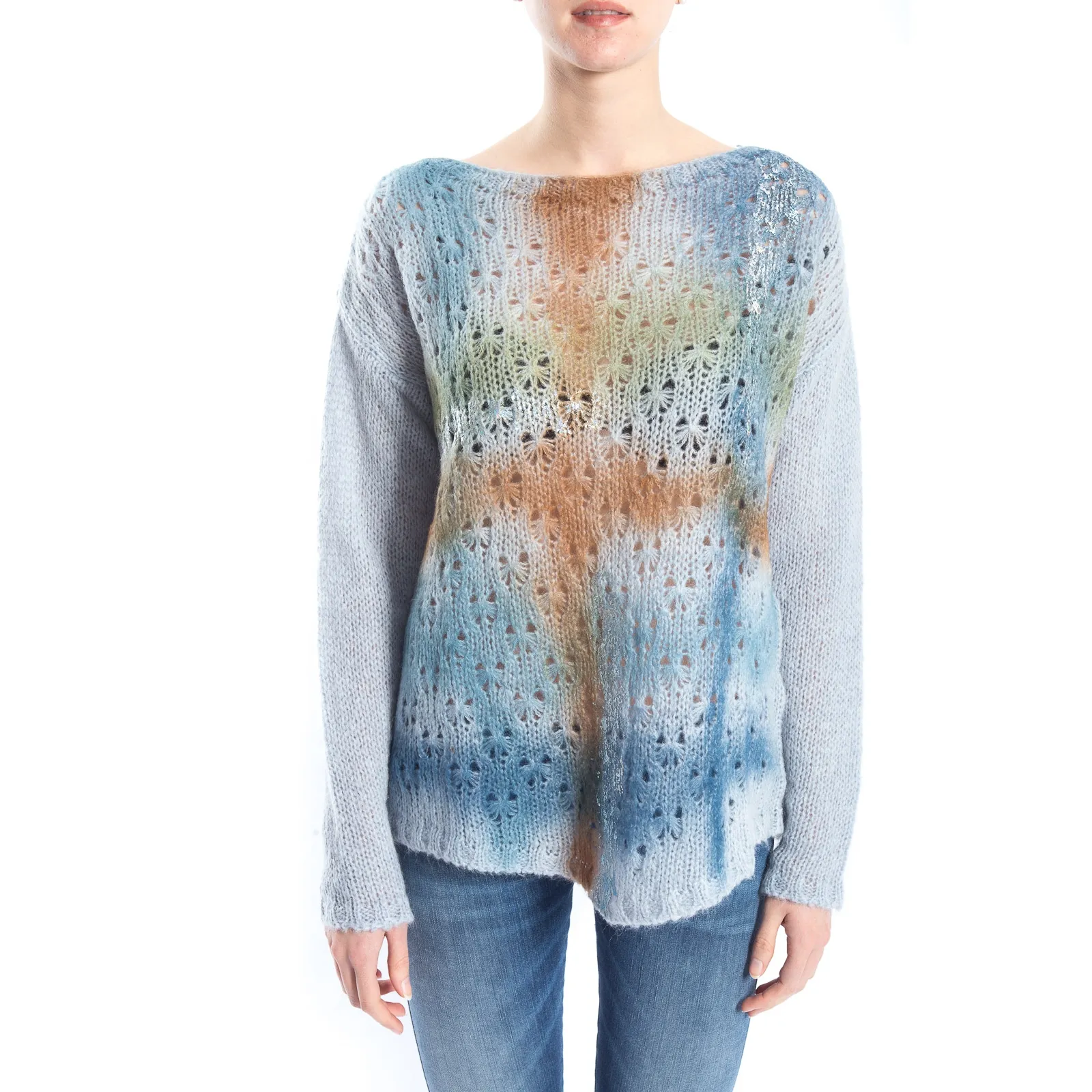 MARYLEY Maglia traforata FANTASY BLU Art. 5IB89E