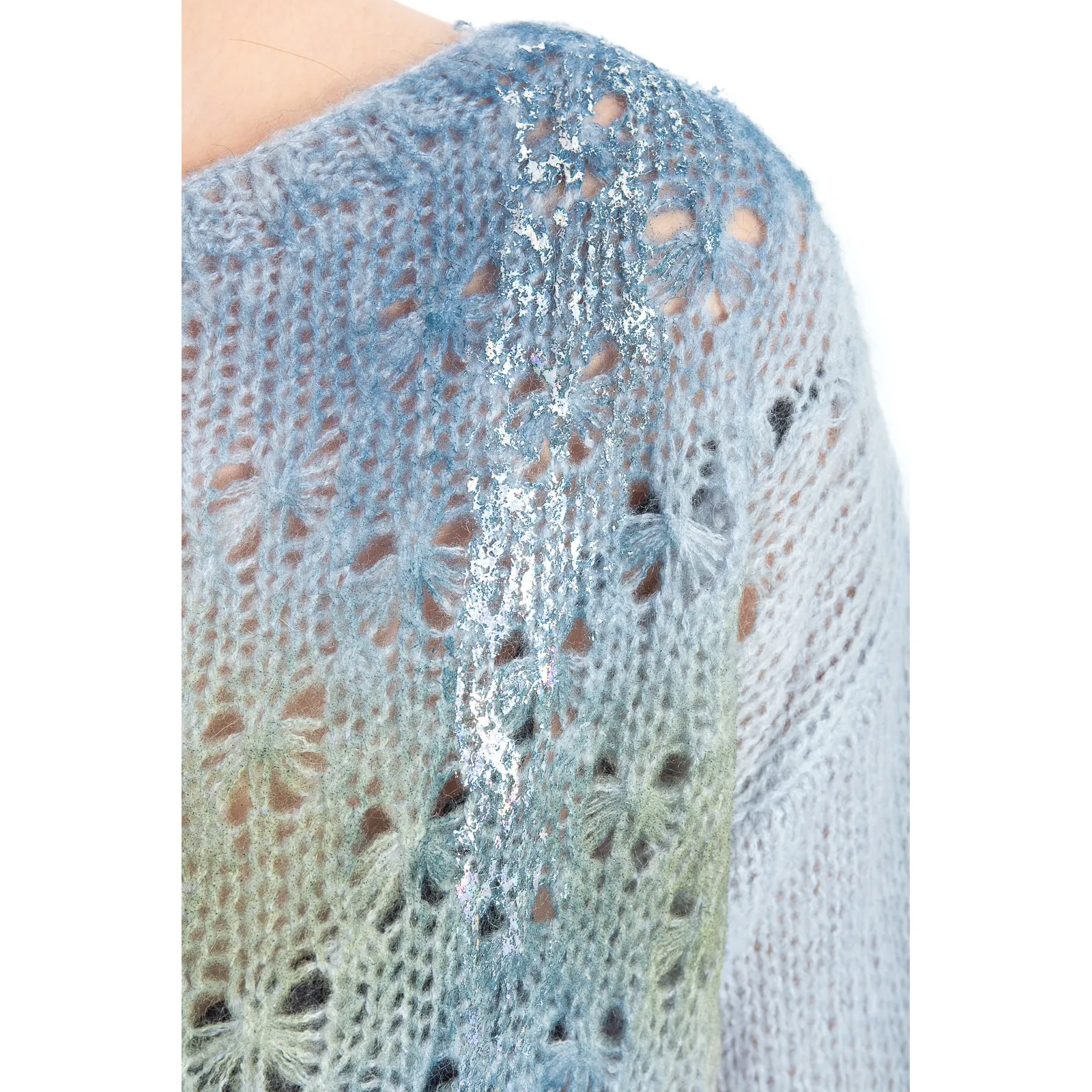 MARYLEY Maglia traforata FANTASY BLU Art. 5IB89E