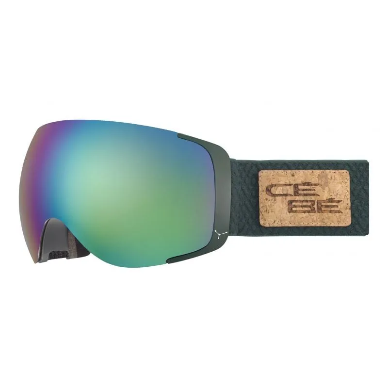Maschera da sci Cébé Exo OTG (verde opaco, mimetico, marrone, marrone, blu Flash Cat.3 - ambra, specchio Flash Cat.1)