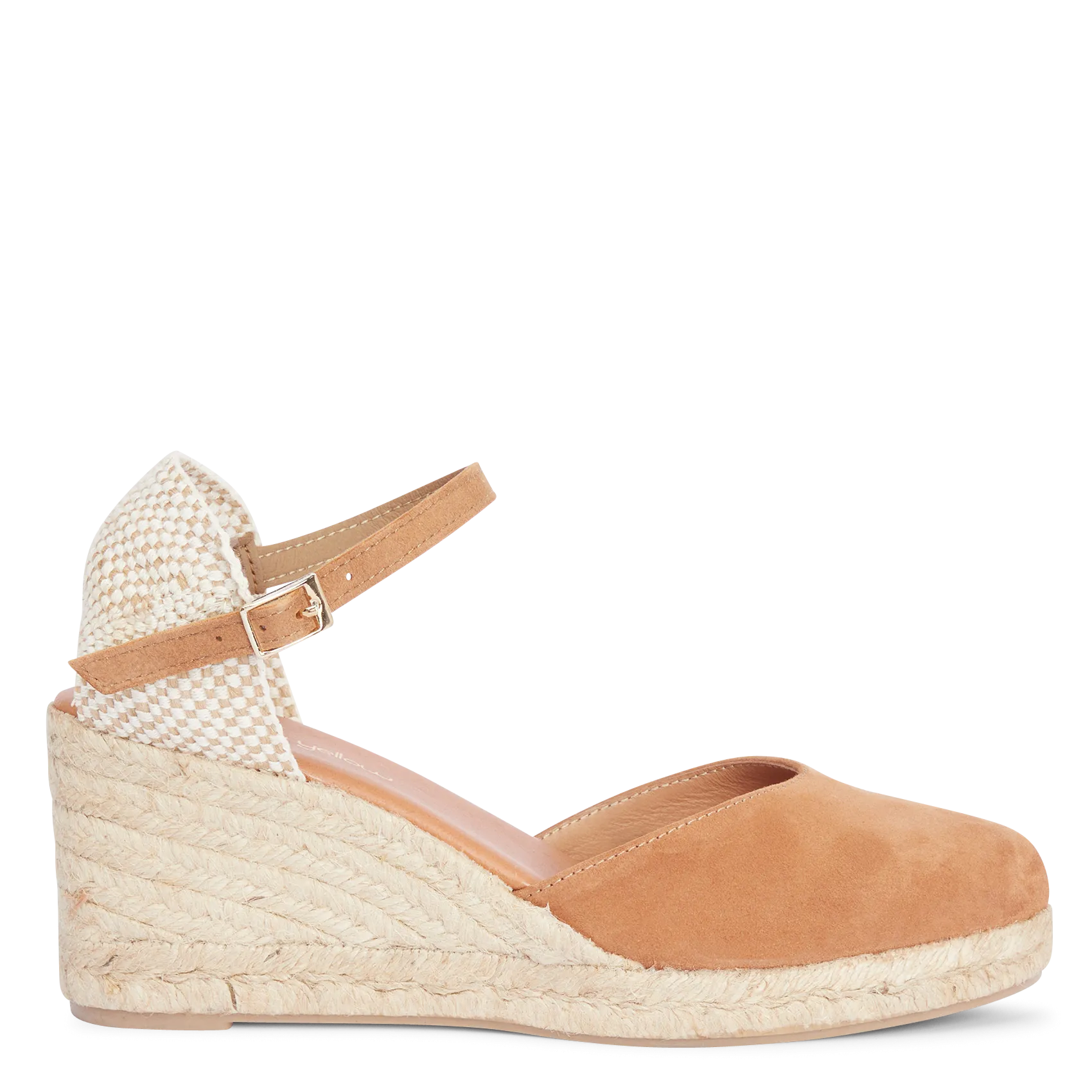  MELLOW YELLOW   ESTRELLA - Sandali espadrillas in pelle con zeppa | Marrone