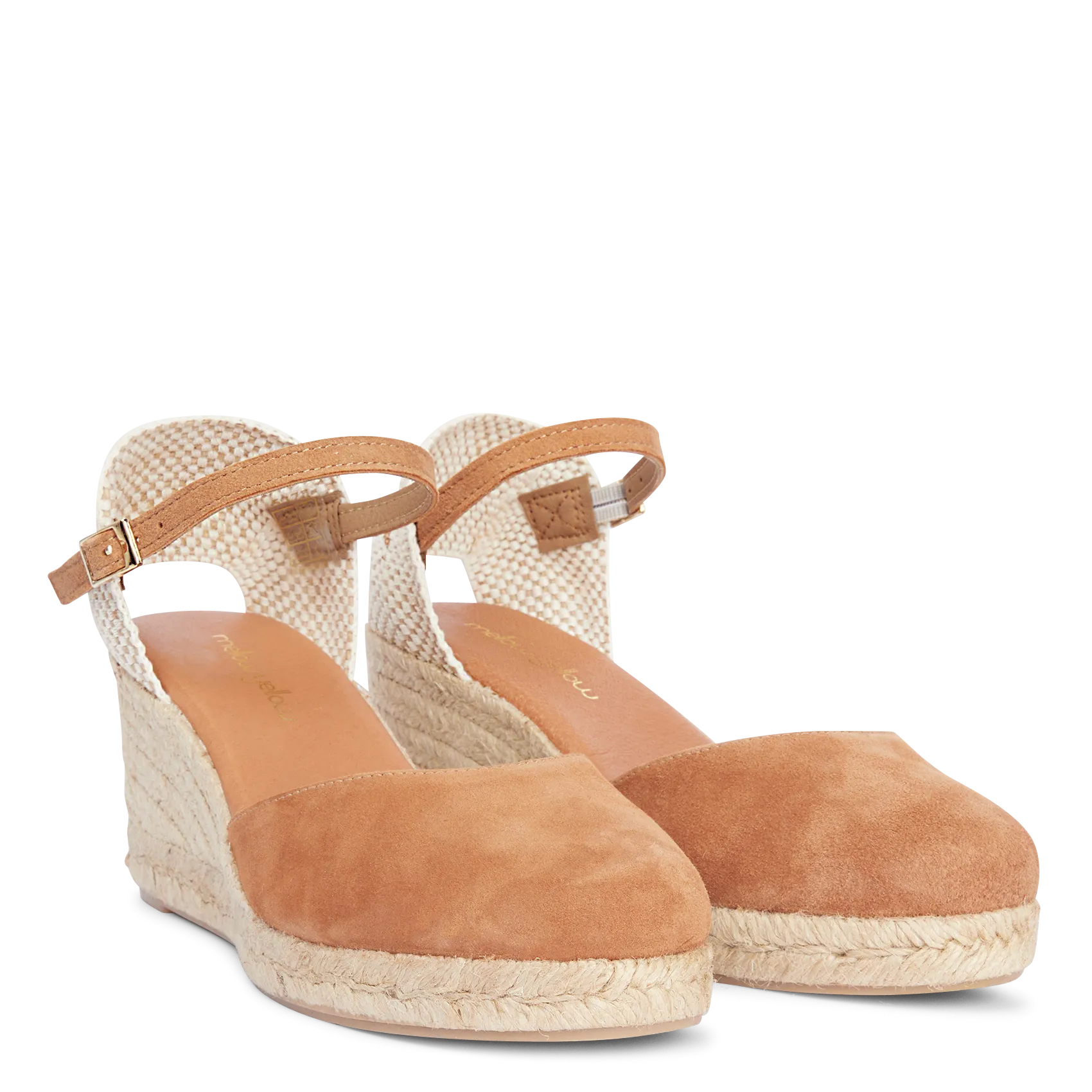  MELLOW YELLOW   ESTRELLA - Sandali espadrillas in pelle con zeppa | Marrone